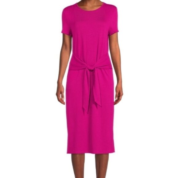 WOMENS TIE WAIST Knit Dress - Picture 1 of 4